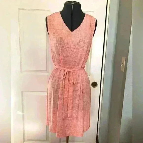 APT 9 Stretch Orange Salmon Lightweight Sleeveless Dress Women Medium Petite - Picture 2 of 7